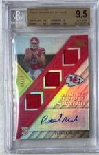 2017 Patrick Mahomes Panini XR Auto Jersey RC- BGS 9.5 Gem Mint... #18/25