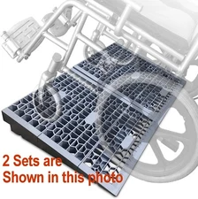 HOXWELL Modular Threshold Ramps for Doorways 3" Rise Wheelchairs Ramps for Home