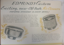Edmunds Air Cleaner Sales Flyer. Reprint On Heavy Card Stock Edmunds Air Cleaner Sales Flyer. Reprint On Heavy Card Stock