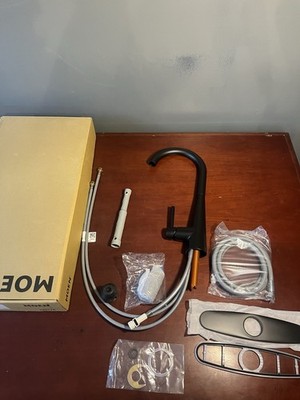 Moen 7864BL Sleek One-Handle High Arc Pulldown Kitchen Faucet Matte Black *READ*