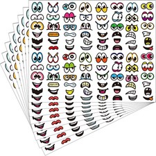 960 Halloween Pieces Stickers Eyes Mouth Cartoon Labels Multicolor