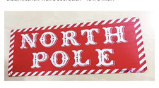 Retro Metal Sign - North Pole 16x6  New 