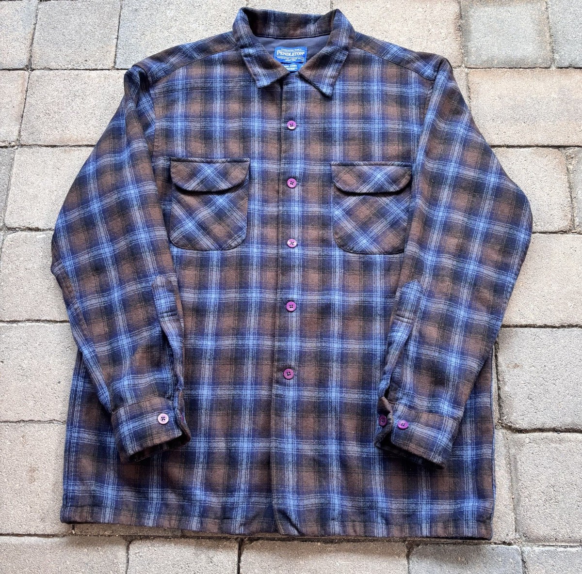 トップス 00s Pendleton Shadow Plaid Board Shirt L Pendleton The Original Shadow Plaid Wool Board Shirt Sz L Loop