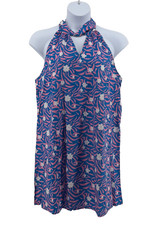 Umgee Halter Swing Dress Women’s Small Pink Blue Floral Print NWT Mini Dress
