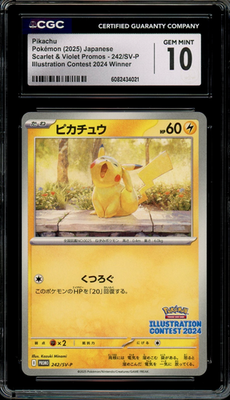 CGC 10 Gem Mint JPN Pikachu Promo Illustration Contest 2024 242/SV