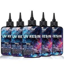 UV Resin Kit 300G, Crystal Clear Self Defoaming UV Epoxy Resin Set, High Hardnes