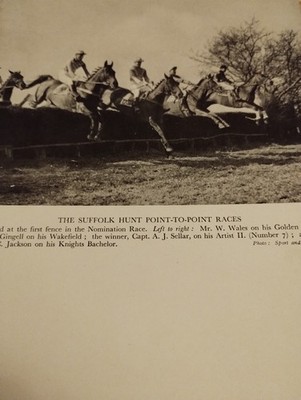 Sk238 Ephemera  1948 Picture Suffolk Hunt  Point To Point W Wales H Gingell 