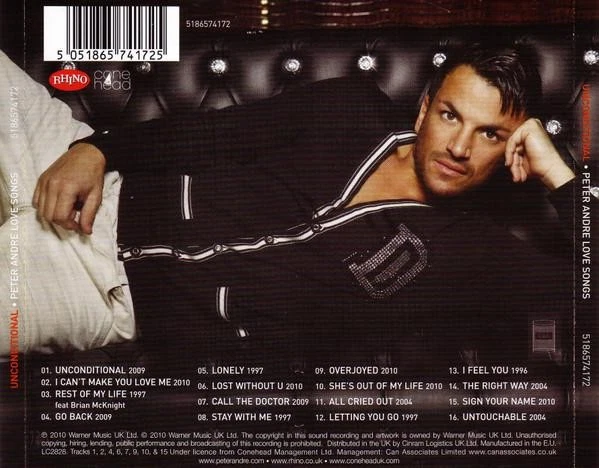 Peter Andre Unconditional Love Songs CD UK Rhino 2010 5186574172 - Bild 2 von 3