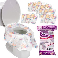 Potty Shields Waterproof Disposable Toilet Seat Covers, Unicorns 20 Pack  XL...