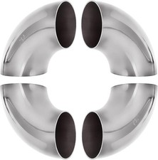 4 Pack 304 Stainless Steel Mandrel Bend Elbow 90 Degree Exhaust Elbow Silver