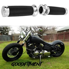 Motorcycle 1" Handlebar Hand Grips Chrome For Yamaha V Star 650 XVS650A Classic