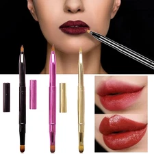 Portable Lip Brush with Cap Precision Lipstick Concealer Smudge Outline Makeup