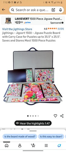 Portable Jigsaw Puzzle Board Carry Case - Gray
