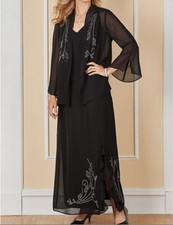 Mother of Bride Groom Women's beaded jacket dress Wedding formal gown plus22W 2X