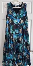 Virtuelle  Size 14 Ladies Flattering Dress in blues and turquoise print Midi