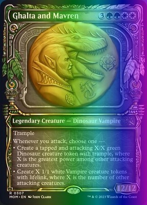 MTG Magic the Gathering Ghalta and Mavren (307/558) March of the Machine LP FOIL