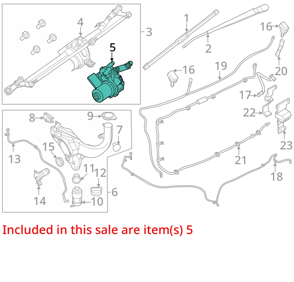 Windshield Wiper Motor Only Fits 15-25 FORD F150 PICKUP 2060640 Foto 3 de 4