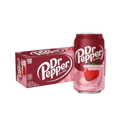 Dr Pepper Strawberries & Cream USA Import - 12 Dosen je 355ml inkl.3   Pfand