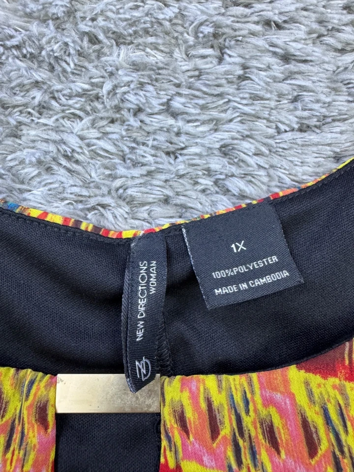 Топ женский New Directions 1X Artsy акварельный геометрический ацтекский племенной африканский танк - Изображение 3 из 4