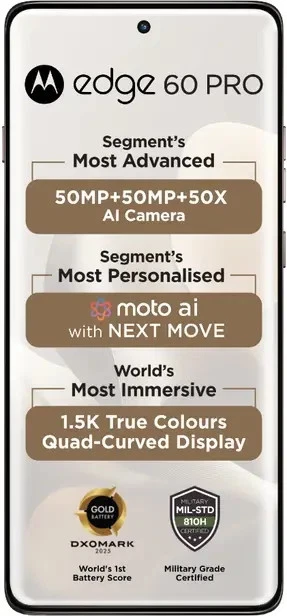 MOTOROLA Moto Edge 60 Pro 5G-Factory Unlocked Dual SIM-8GB 256GB-Pantone Walnut - Image 3 of 4