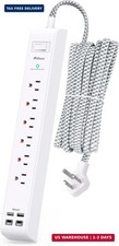 Surge Protector Power Strip 10 Ft with USB Ports USB-C AC Outlets, Flat Plug