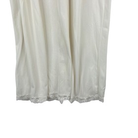 Vintage Ivory Slip Dress Lace Inset Long Silky Nightgown Lingerie