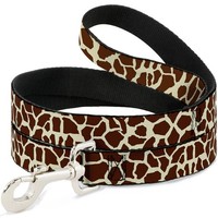 "Dog Leash 6-FEET Giraffe Spots2 Cream/Brown Wide 1.5\" (Us Import)"