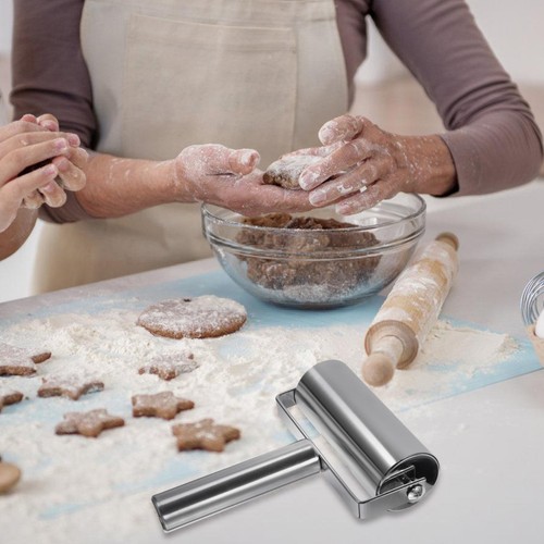 Mattarello in Acciaio Inossidabile Roller Rulli Di Pasta - Foto 10 di 12