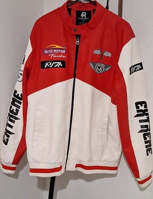 Refinery Republic Racer Jacket Red White Route 66 Tokyo Biker Men's Large