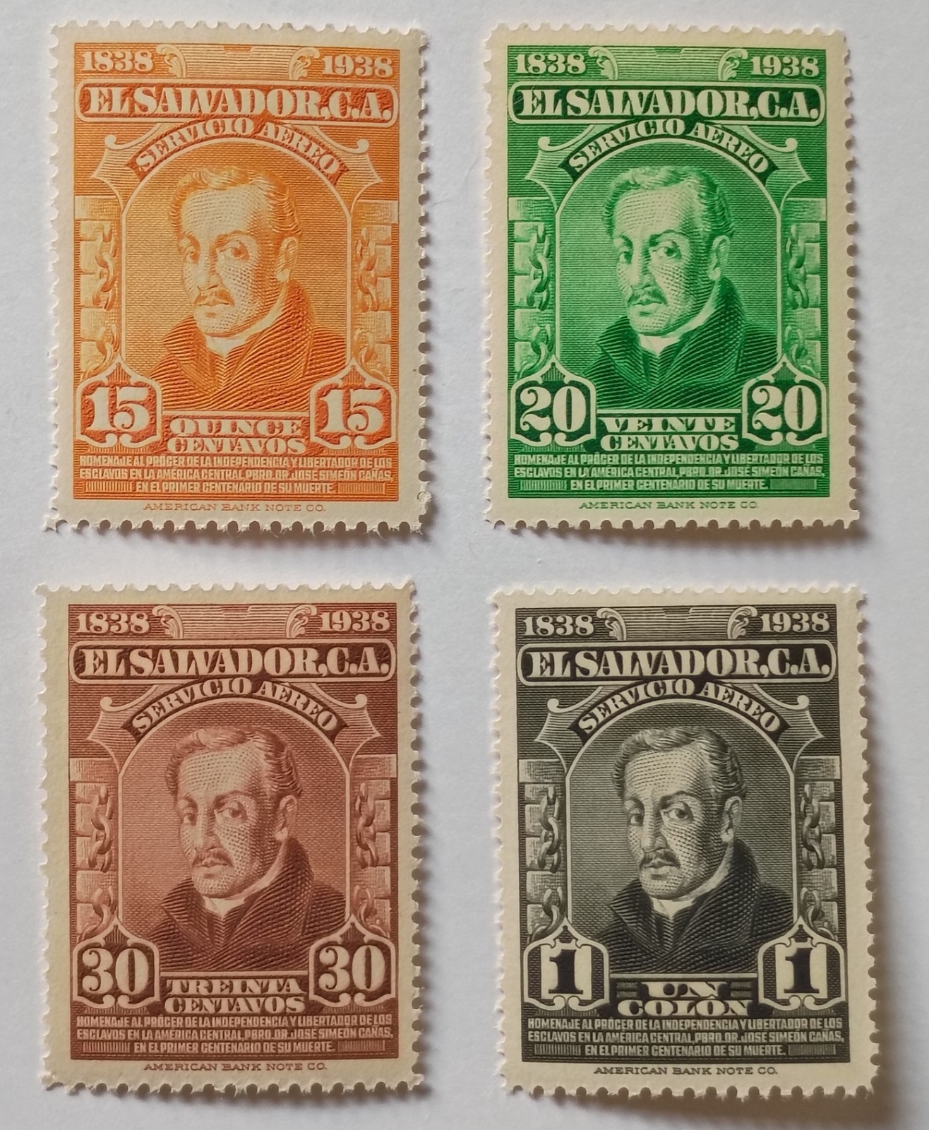 El Salvador Airmail Stamps, 1938, sc#C62-65, Mint, NH, OG, Complete Set