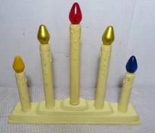 Vintage Christmas Candelabra Candolier Window Mantle Drip Candle w/Bulbs 5 Light