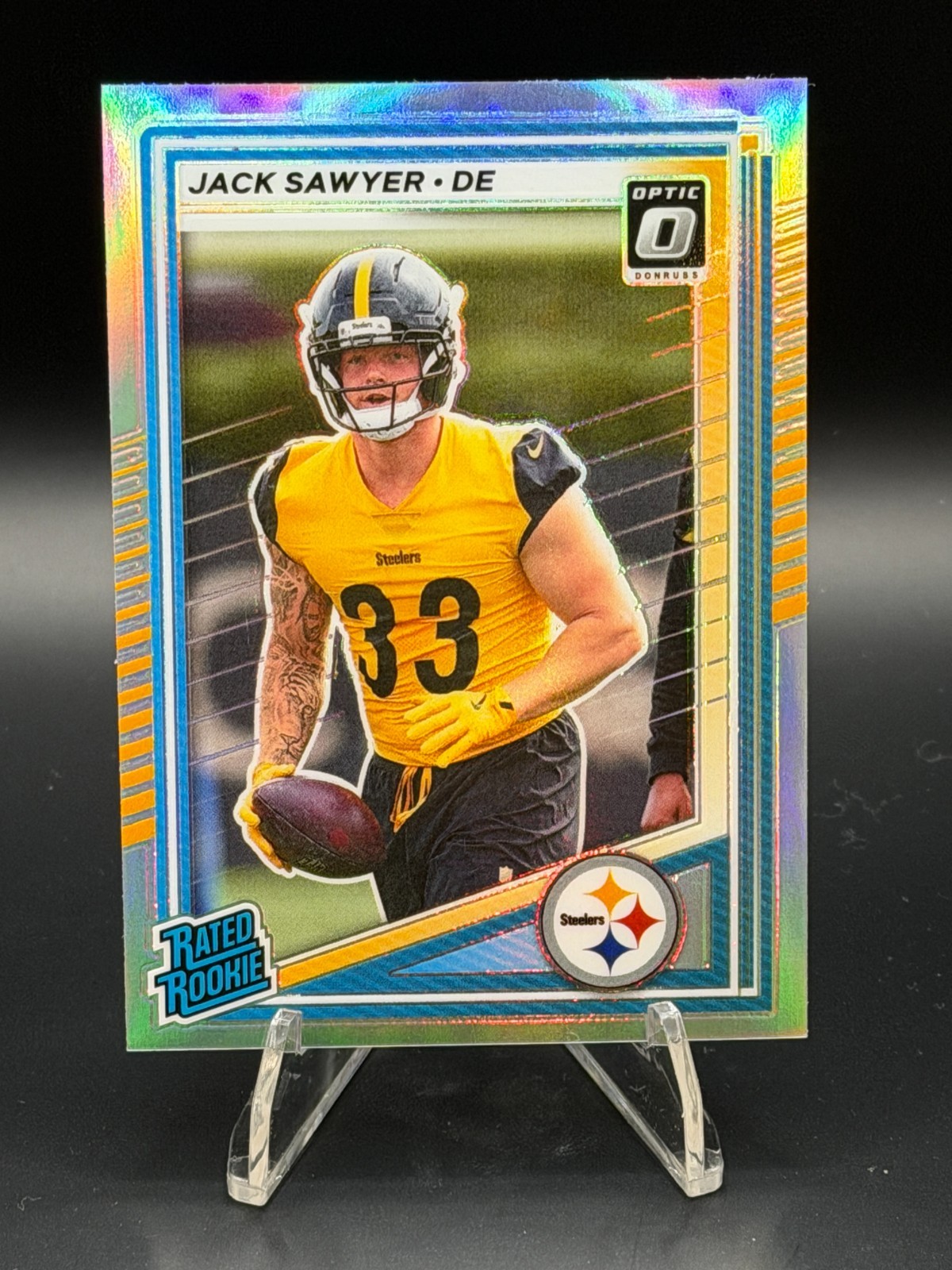 2025 Panini Donruss Rated Optic Preview Holo Prizm Jack Sawyer #390 Rookie RC