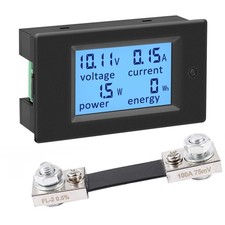 Digital Ammeter Voltmeter DC Voltage Current Power Energy Meter 6.5V 100V wit...