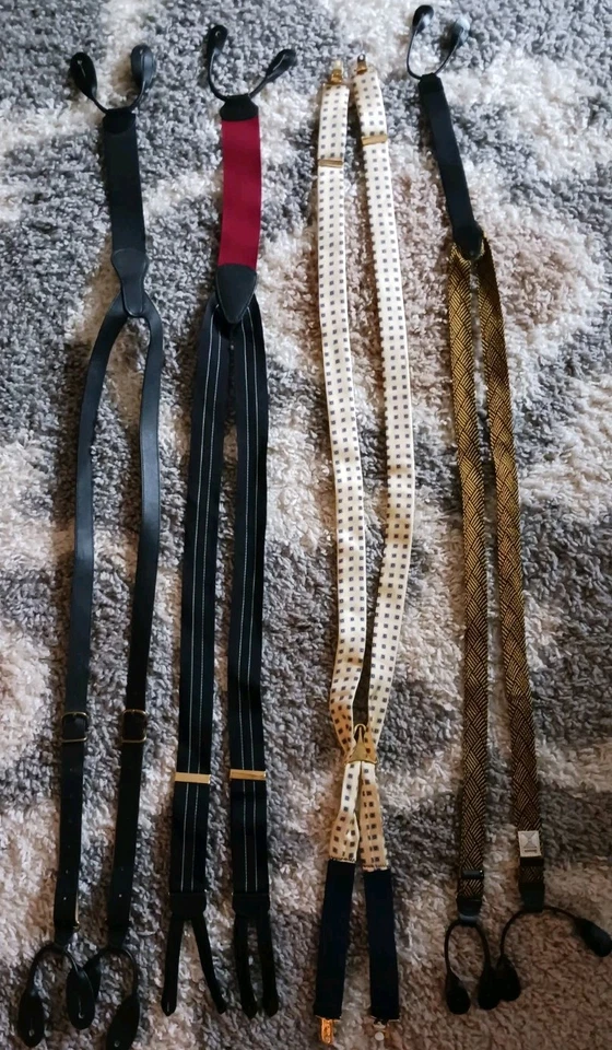 4 pares de suspensórios ajustáveis masculinos ~ COACH Trafalgar Quixotic - Imagem 2 de 4