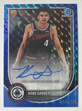 Kobe Sanders 2025-26 Bowman Chrome Auto Blue Geometric Refractor /150 RC KG