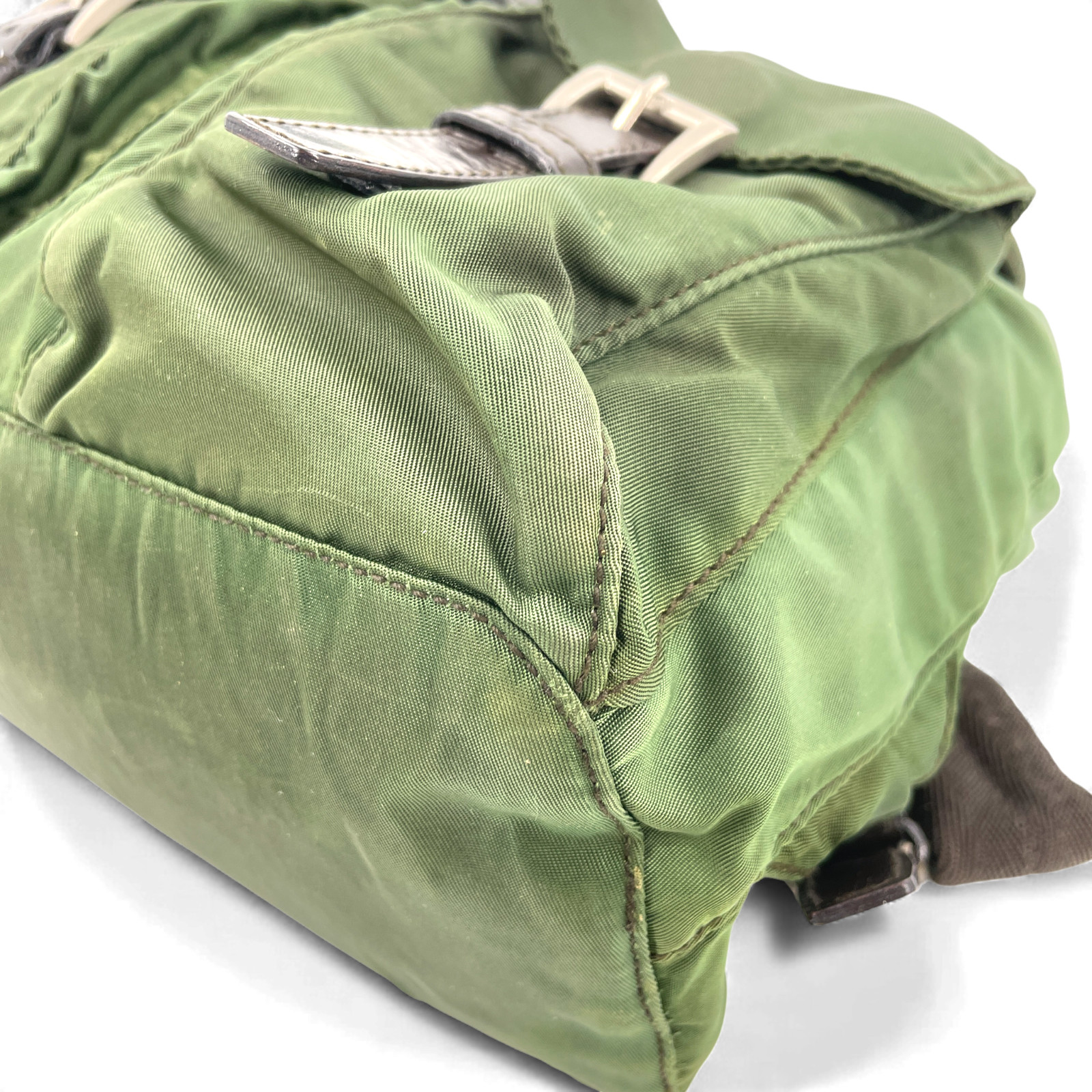 Auth PRADA Green Nylon Ladies Backpack W/Guarantee Card & Dust Bag KB704 thumbnail 11