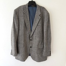 VTG Brooks Brothers Slouchy Blazer 46L Houndstooth Wool Linen Silk Sport Coat