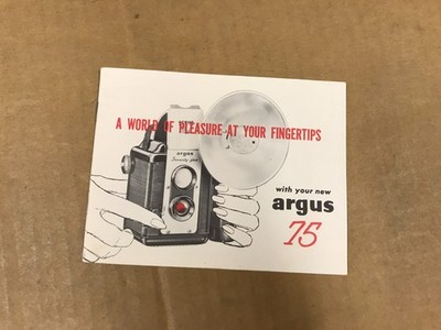 Vintage Argus 75 Camera Owner's Instruction Booklet