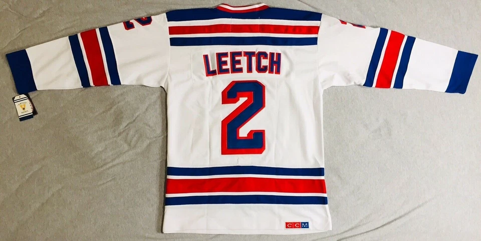 Camiseta deportiva blanca clásica de Brian Leetch New York Rangers 1990 Foto 2 de 4