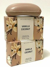 Bath  Body Works Vanilla Coconut Shea Butter Cleansing Bar Soap 4.2 oz Set of 2