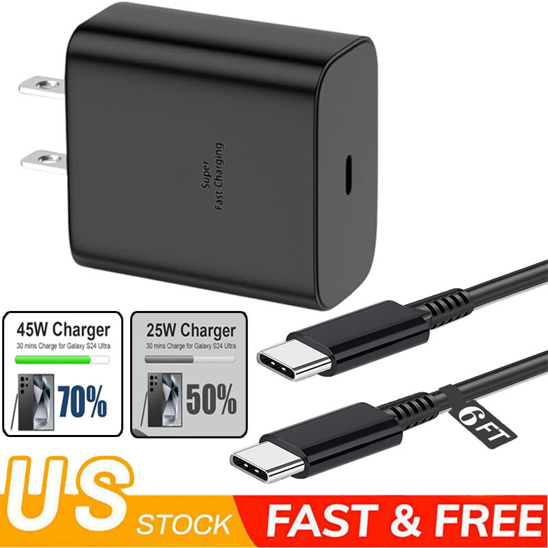 2025 45W Super Fast Charger Block Compatible with Samsung A16 A36 A15 A35 A55