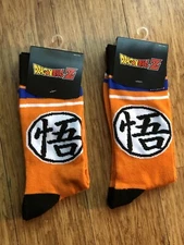 Lot of 2 Pair of Crew Socks - Dragonball Z - Turtle School Symbol -  size 9-13