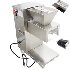 Stainless Commercial Meat Slicer With 5mm Blade Feed Port 9.1"*7.87" Movable