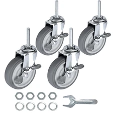 Finnhomy Caster Wheels 3 Inch Set of 4 Heavy Duty Threaded Stem Casters 5/16"-18