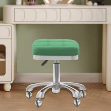 Square Rolling Stool, SPA Salon Stool, Green Rolling Stool Chair Free Standing