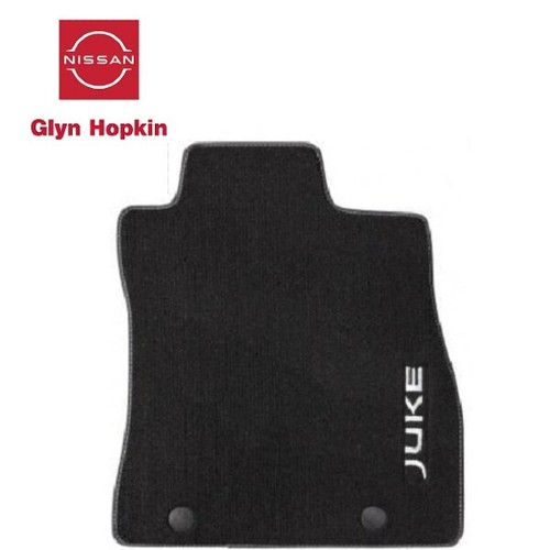 Genuine Nissan Juke Floor Mats Set 4x Black Stitching/White Logo