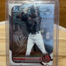Alvin Guzman 2022 1st Bowman Chrome Auto Signed IP (Visalia Rawhide)