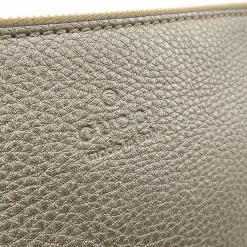 Authentic GUCCI Bamboo Leather Tassel Pouch Champaigne Beige 376854 Used F/S - Picture 14 of 19