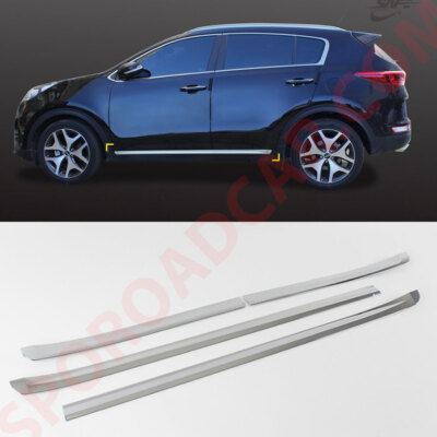 Side Skirt Accent Molding Chrome Garnish C244 6Pcs UPS# For KIA