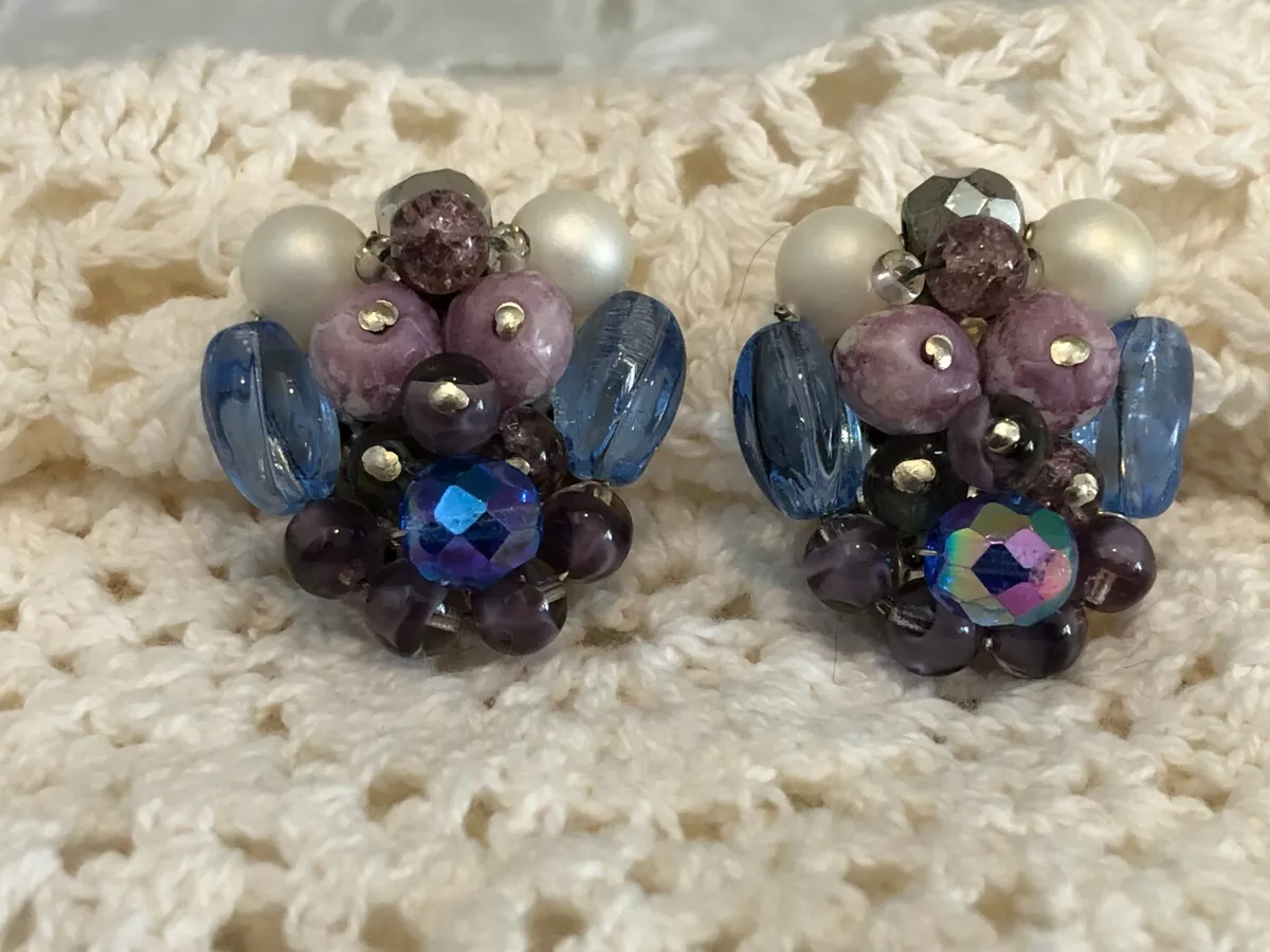 Bead cluster earrings clearance